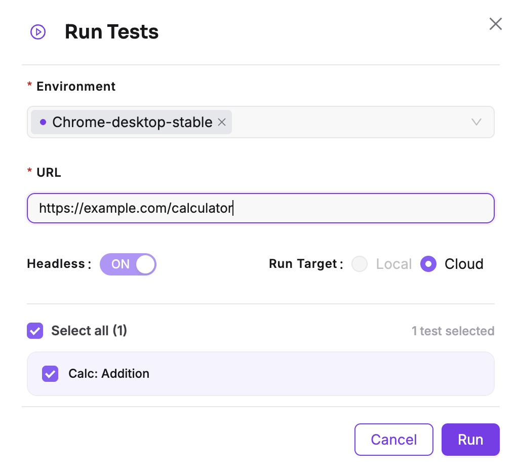 Run your test